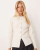 Glamorous Glamorous button down fitted cardigan with cinched in waist in cream-White - 1