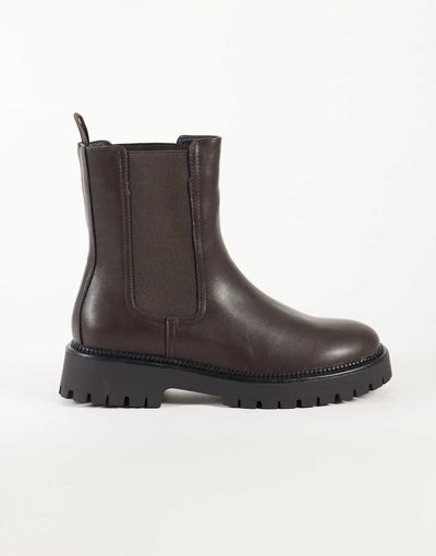 Glamorous Glamorous chunky ankle boots in brown PU