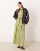 Glamorous Glamorous cinched waist shirt in green red stripes-Multi - 2