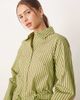 Glamorous Glamorous cinched waist shirt in green red stripes-Multi - 3