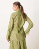 Glamorous Glamorous cinched waist shirt in green red stripes-Multi - 4