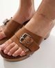 Glamorous Glamorous clog sandals with buckles in tan-Brown - 2