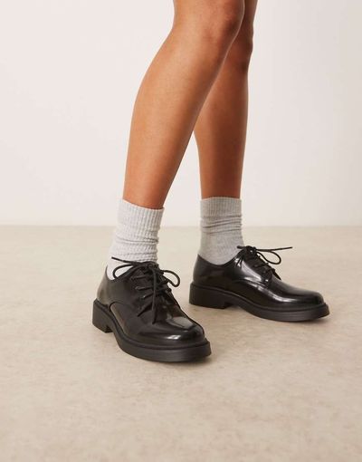 Glamorous Glamorous derby lace-up shoes in black