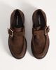 Glamorous Glamorous derby shoes with buckle in chocolate suedette-Brown - 3