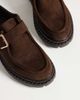 Glamorous Glamorous derby shoes with buckle in chocolate suedette-Brown - 4