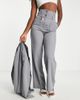 Glamorous Glamorous double waist wide leg tailored pants in icy gray - part of a set - 1