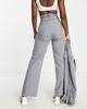 Glamorous Glamorous double waist wide leg tailored pants in icy gray - part of a set - 3