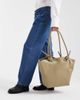 Glamorous Glamorous faux leather tote bag with knot detail in olive green - 2
