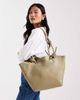 Glamorous Glamorous faux leather tote bag with knot detail in olive green - 4