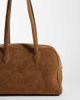 Glamorous Glamorous faux suede box shoulder bag in brown - 4