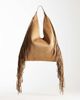 Glamorous Glamorous faux suede slouchy fringe tote bag in tan-Neutral - 1