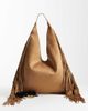 Glamorous Glamorous faux suede slouchy fringe tote bag in tan-Neutral - 2
