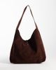 Glamorous Glamorous faux suede tote in brown - 4