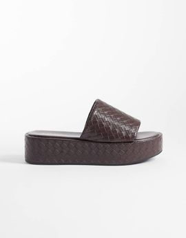 Glamorous Glamorous flatform sandals in woven brown