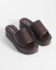 Glamorous Glamorous flatform sandals in woven brown - 2