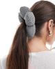 Glamorous Glamorous flower hair scrunchie in black and white gingham-Multi - 3
