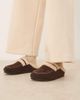 Glamorous Glamorous fluffy slip on mules in expresso-Brown - 2