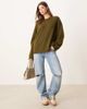 Glamorous Glamorous fluted sleeve sweater in khaki green - 3