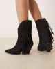 Glamorous Glamorous fringe western knee boots in black - 1