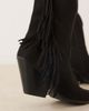 Glamorous Glamorous fringe western knee boots in black - 3