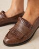 Glamorous Glamorous fringed loafers in brown PU - 3