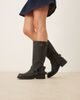 Glamorous Glamorous harness biker knee boots in black - 1