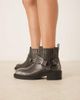 Glamorous Glamorous harness low ankle boots in washed black - 1