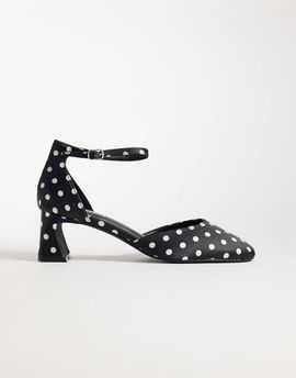 Glamorous Glamorous heeled mary janes in black and white polka dots