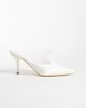 Glamorous Glamorous heeled mules with lace detail in white satin - 1