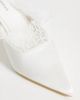 Glamorous Glamorous heeled mules with lace detail in white satin - 2