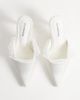 Glamorous Glamorous heeled mules with lace detail in white satin - 4