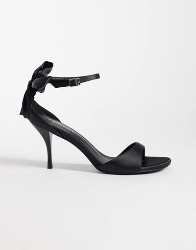 Glamorous Glamorous heeled sandals with bow back detail in black