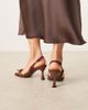Glamorous Glamorous heeled sandals with buckle detail in brown faux suede - 3