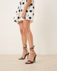 Glamorous Glamorous high heel sandals with tie leg in black patent - 3