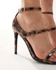 Glamorous Glamorous high heeled sandals with buckles in leopard print-Multi - 2