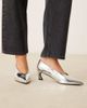 Glamorous Glamorous kitten heel pumps in silver - 3