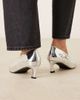 Glamorous Glamorous kitten heel pumps in silver - 4