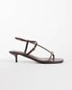 Glamorous Glamorous kitten heel sandals in brown - 1