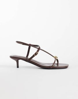 Glamorous Glamorous kitten heel sandals in brown