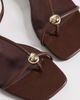 Glamorous Glamorous kitten heel sandals in brown - 4