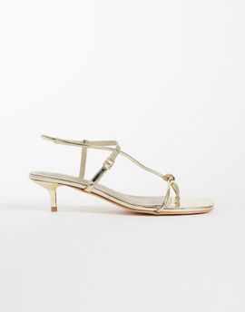 Glamorous Glamorous kitten heel sandals in gold