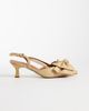 Glamorous Glamorous kitten heel shoes with bows in raffia-Neutral - 1