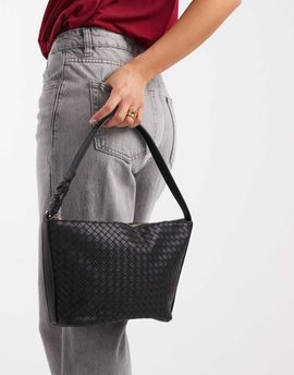 Glamorous Glamorous large woven shoulder bag in black