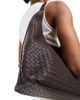 Glamorous Glamorous large woven shoulder bag in brown - 3