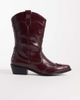 Glamorous Glamorous low ankle cowboy boots in burgundy-Red - 1