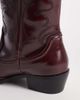 Glamorous Glamorous low ankle cowboy boots in burgundy-Red - 4