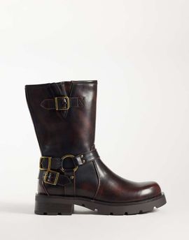 Glamorous Glamorous mid-ankle height moto boots in brown