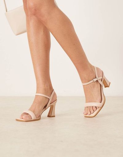 Glamorous Glamorous mid heel sandals in cream-Neutral