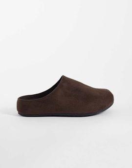 Glamorous Glamorous mule clogs in dark chocolate suedette-Brown