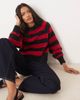Glamorous Glamorous oversized baggy fit knit sweater in red and black stripes-Multi - 1